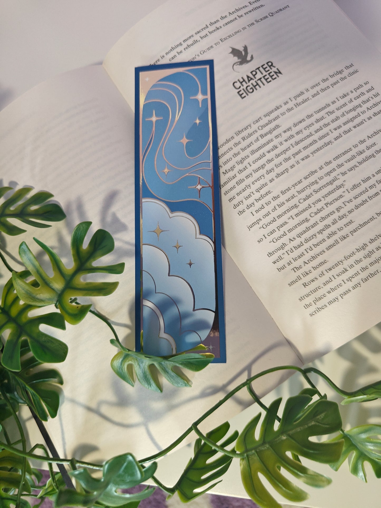 Bookmark foil Stars blue