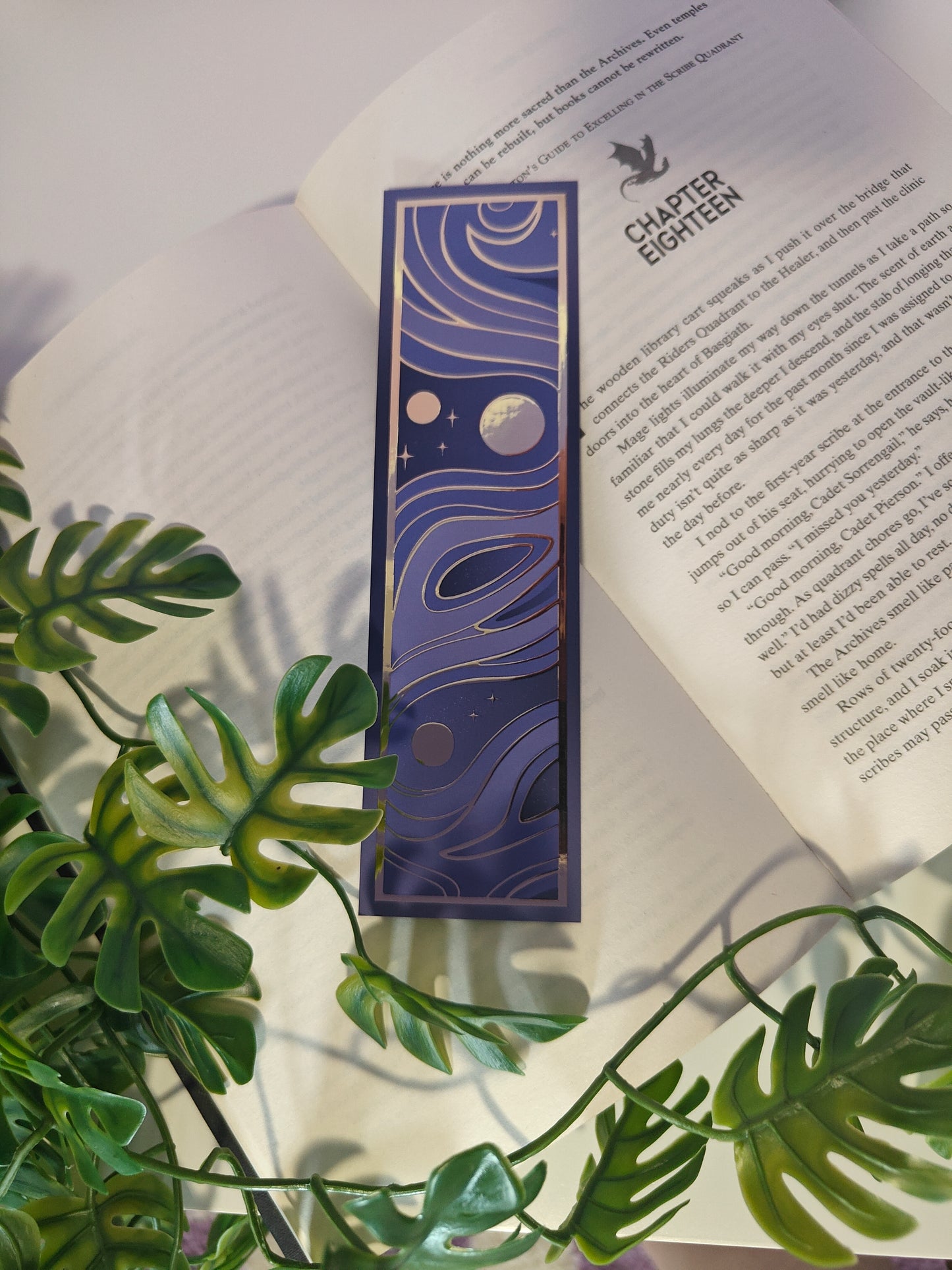 Bookmark foil Purple galaxy