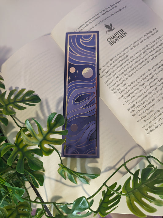 Bookmark foil Purple galaxy