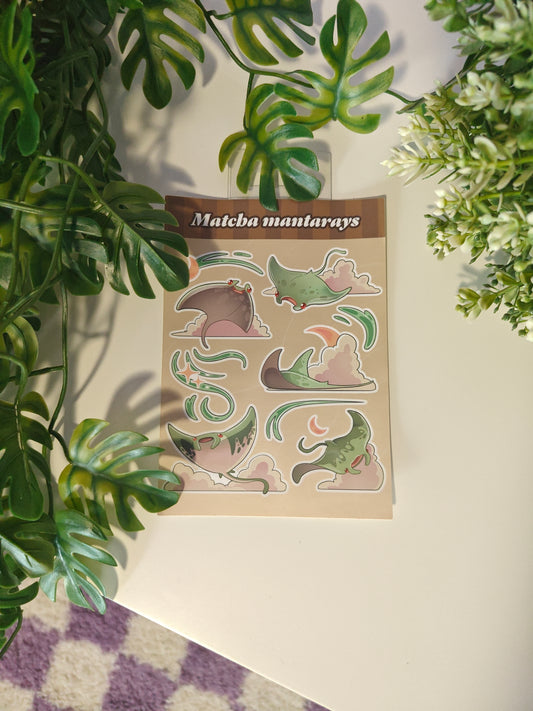 Stickersheet Matcha mantarays